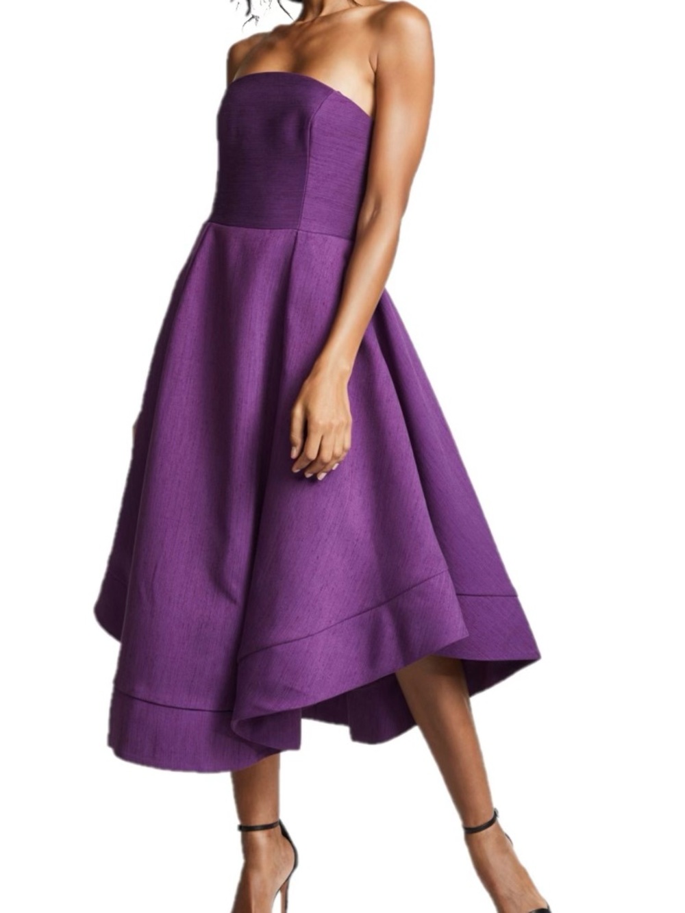 Strapless Purple High-Low A-Line Dress